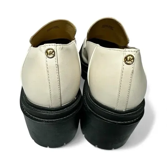 Michael Kors Women's Rocco Slip-On Platform Heeled Loafer, Light Cream, 8.5 Lug - Picture 5 of 13